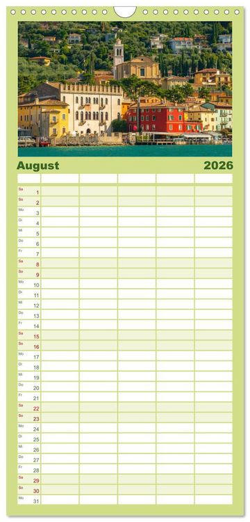 Produktbild: Familienplaner 2026 - Malcesine am Gardasee mit 5 Spalten (Wandkalender, 21 x 45 cm) CALVENDO