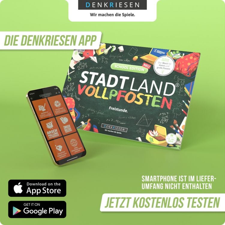 Denkriesen - Stadt Land Vollpfosten® - School Edition - "freistunde." - A4