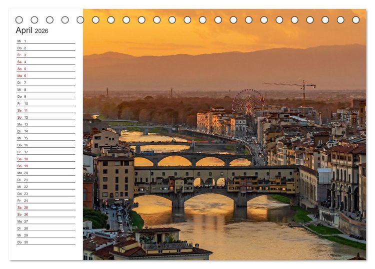 Produktbild: Florenz - Impressionen (Tischkalender 2026 DIN A5 quer), CALVENDO Monatskalender
