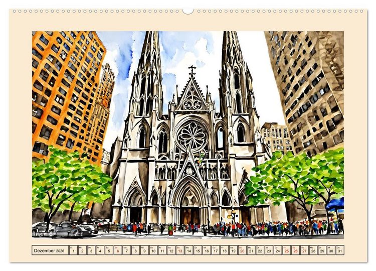 Produktbild: Sightseeing New York (hochwertiger Premium Wandkalender 2026 DIN A2 quer), Kunstdruck in Hochglanz