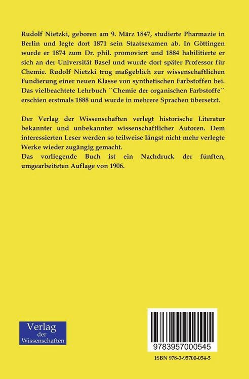 Produktbild: Chemie der organischen Farbstoffe