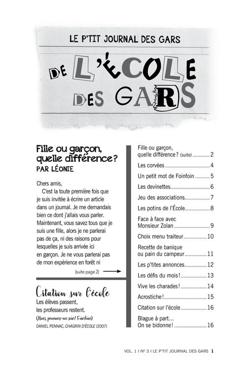 Produktbild: Le p'tit journal des gars de l'&eacute;cole des gars, Vol. 1, No 3