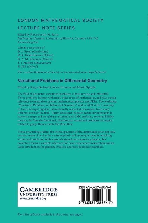 Produktbild: Variational Problems in Differential Geometry