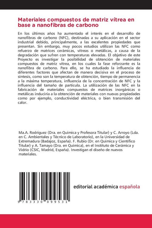 Produktbild: Materiales compuestos de matriz v&iacute;trea en base a nanofibras de carbono