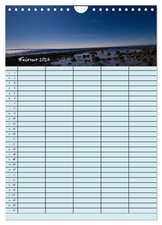 Produktbild: Island Familienplaner (Wandkalender 2026 DIN A4 hoch), CALVENDO Monatskalender