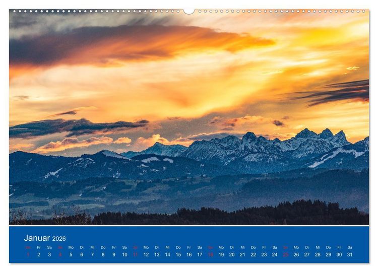 Produktbild: Wo das Allg&auml;u am sch&ouml;nsten ist (hochwertiger Premium Wandkalender 2026 DIN A2 quer), Kunstdruck in Hochglanz