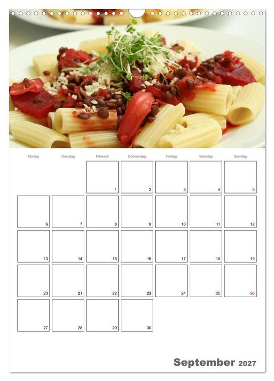 Produktbild: Pasta mit Gem&uuml;se (Wandkalender 2027 DIN A3 hoch), CALVENDO Monatskalender