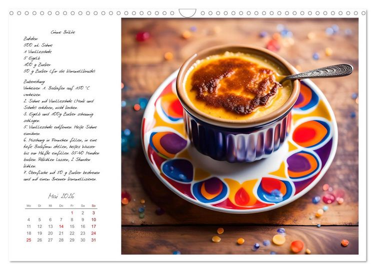 Produktbild: Naschkatzentr&auml;ume - S&uuml;ndhaft leckere Desserts mit einfachen Rezepten (Wandkalender 2026 DIN A3 quer), CALVENDO Monatskalender