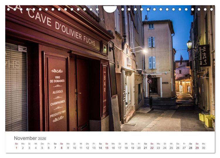 Produktbild: Saint Tropez - Early Morning Street Photography (Wandkalender 2026 DIN A4 quer), CALVENDO Monatskalender