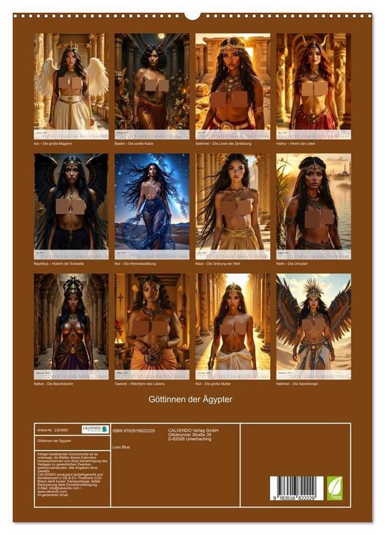 Produktbild: G&ouml;ttinnen der &Auml;gypter (hochwertiger Premium Wandkalender 2027 DIN A2 hoch), Kunstdruck in Hochglanz