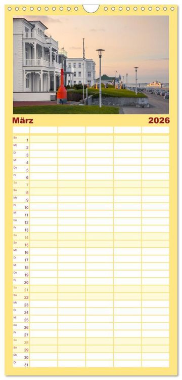 Produktbild: Familienplaner 2026 - Nordsee Insel Norderney mit 5 Spalten (Wandkalender, 21 x 45 cm) CALVENDO
