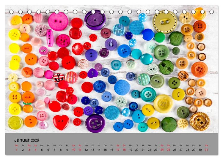 Produktbild: Die Art der Kn&ouml;pfe (Tischkalender 2026 DIN A5 quer), CALVENDO Monatskalender
