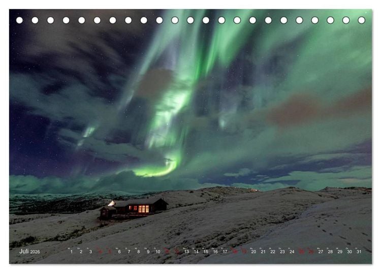 Produktbild: Aurora Borealis - Lichter des Nordens (Tischkalender 2026 DIN A5 quer), CALVENDO Monatskalender