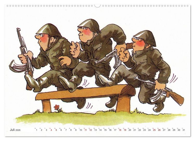 Produktbild: Da lachte die NVA - Karikaturen aus der DDR (Wandkalender 2026 DIN A2 quer), CALVENDO Monatskalender