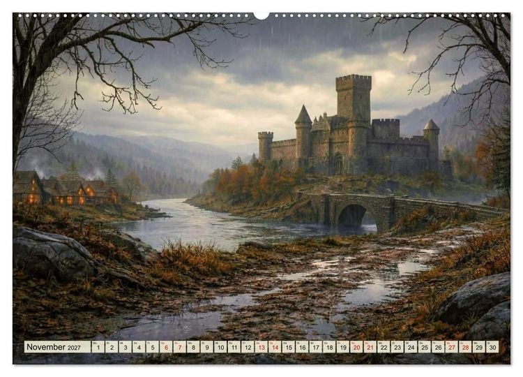 Produktbild: Burgen im Mittelalter (hochwertiger Premium Wandkalender 2027 DIN A2 quer), Kunstdruck in Hochglanz