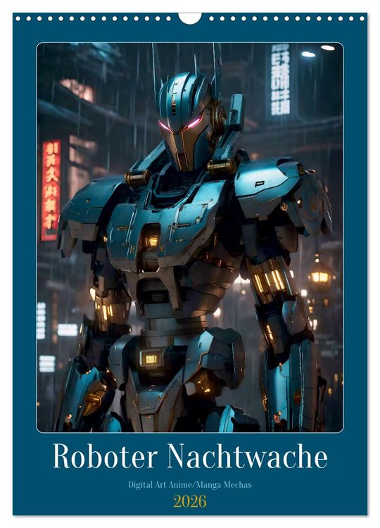 Produktbild: Roboter Nachtwache (Wandkalender 2026 DIN A3 hoch), CALVENDO Monatskalender