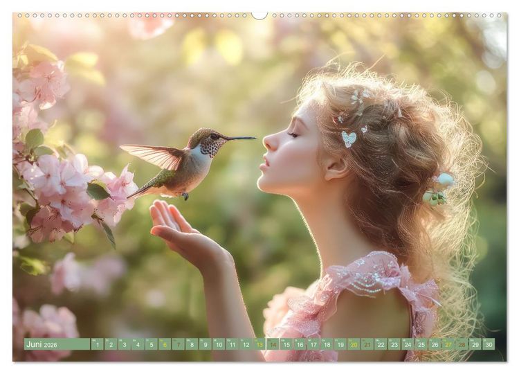 Produktbild: Kolibris - Zauberhafte Fantasiewerke (hochwertiger Premium Wandkalender 2026 DIN A2 quer), Kunstdruck in Hochglanz