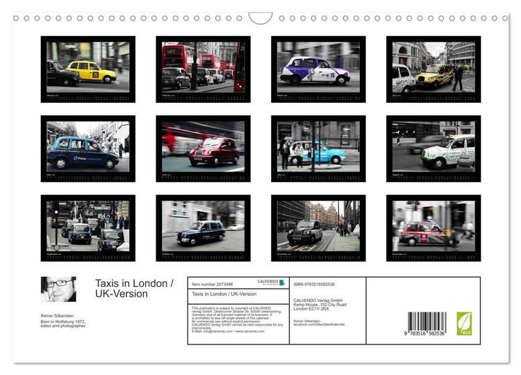 Produktbild: Taxis in London / UK-Version (Wall Calendar 2026 DIN A3 landscape), CALVENDO 12 Month Wall Calendar
