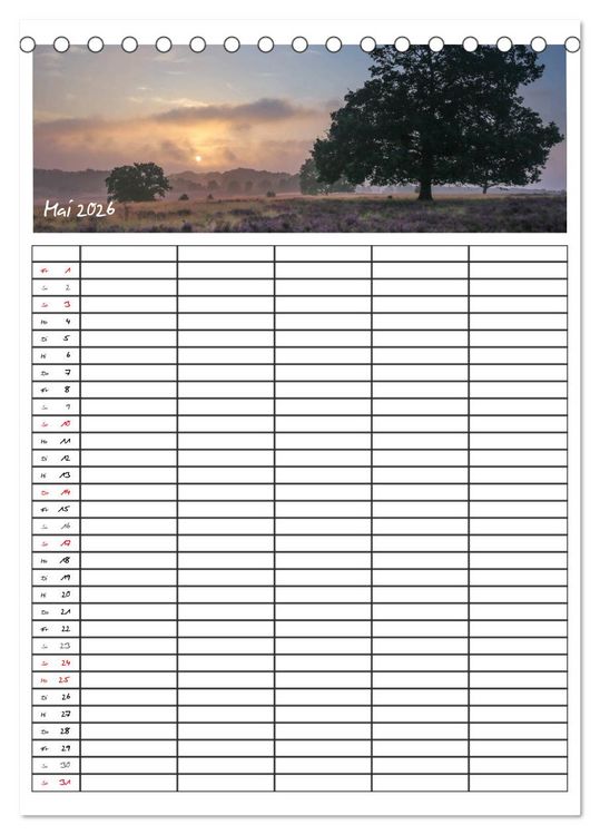 Produktbild: L&uuml;neburger Heide - Faszinierend sch&ouml;n (Tischkalender 2026 DIN A5 hoch), CALVENDO Monatskalender