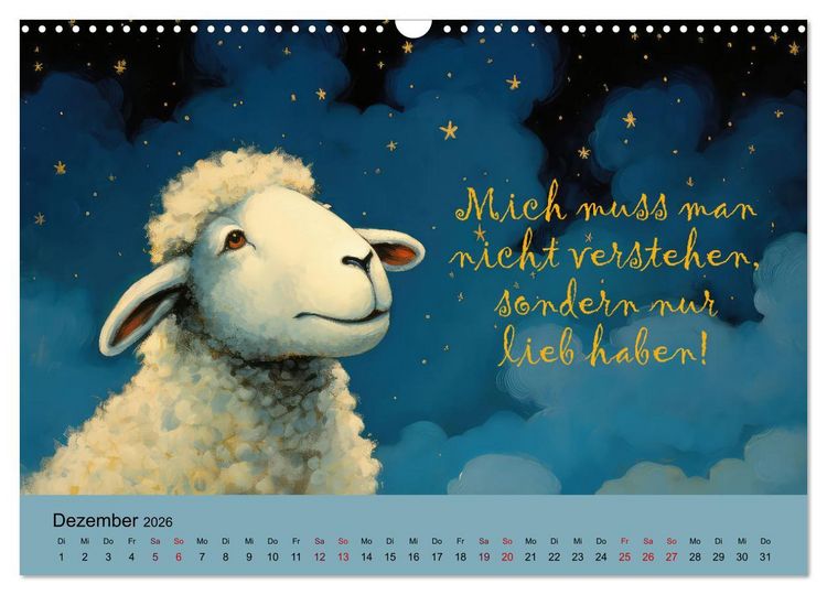 Produktbild: Schafspr&uuml;che (Wandkalender 2026 DIN A3 quer), CALVENDO Monatskalender