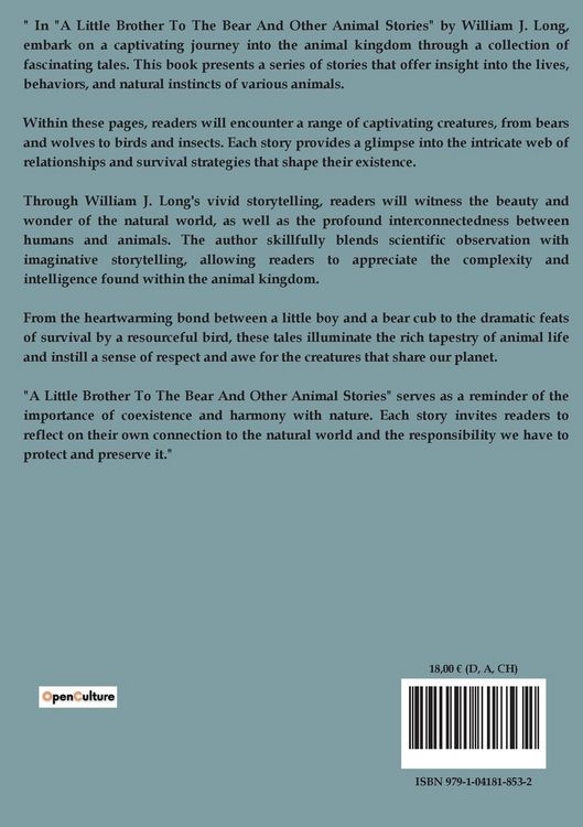 Produktbild: A Little Brother To The Bear And Other Animal Stories