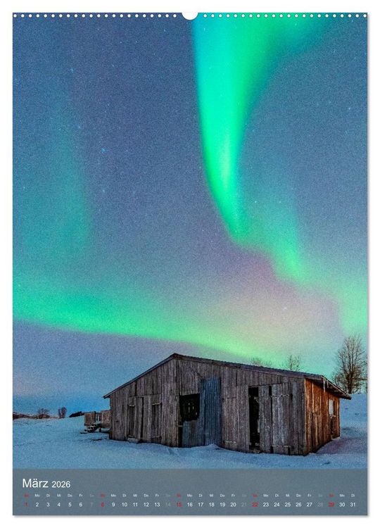 Produktbild: Aurora - Polarlicht des Nordens (hochwertiger Premium Wandkalender 2026 DIN A2 hoch), Kunstdruck in Hochglanz
