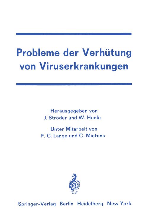 Produktbild: Probleme der Verh&uuml;tung von Viruserkrankungen