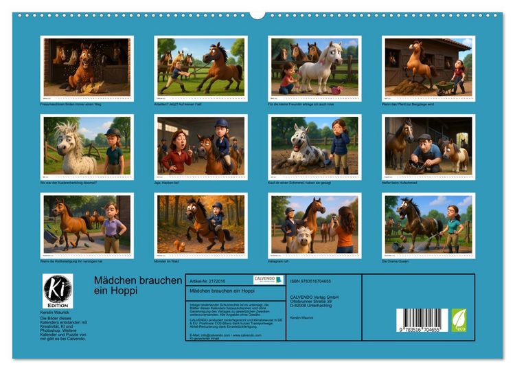 Produktbild: M&auml;dchen brauchen ein Hoppi (hochwertiger Premium Wandkalender 2026 DIN A2 quer), Kunstdruck in Hochglanz