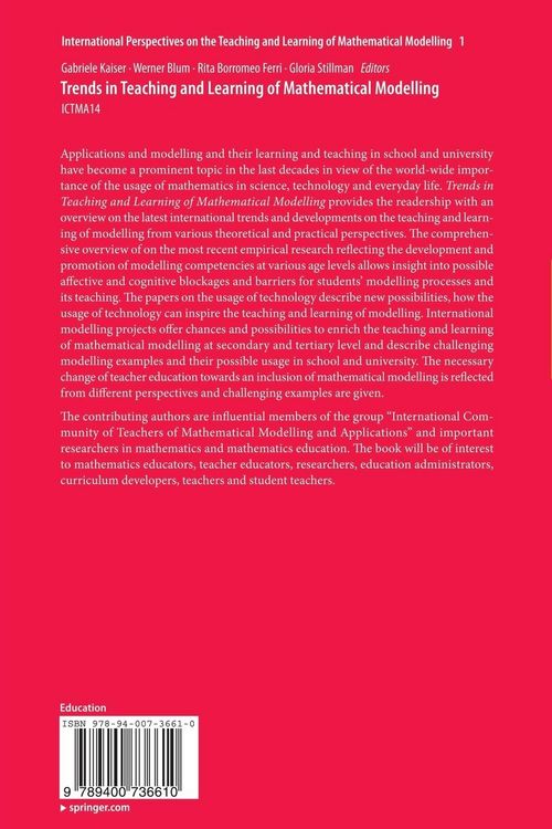 Produktbild: Trends in Teaching and Learning of Mathematical Modelling