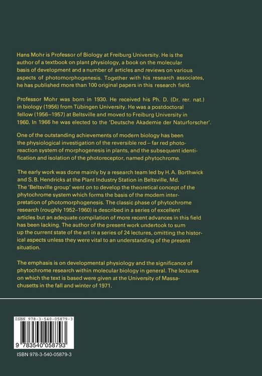 Produktbild: Lectures on Photomorphogenesis