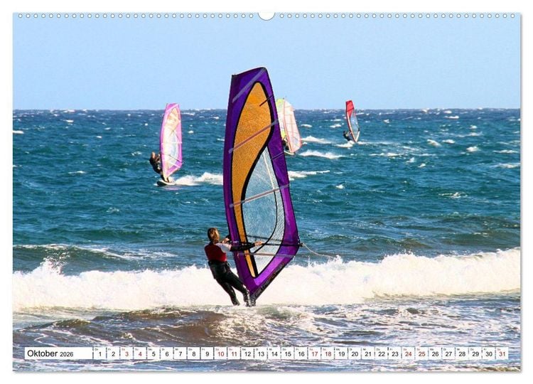 Produktbild: Funsport Windsurfen (hochwertiger Premium Wandkalender 2026 DIN A2 quer), Kunstdruck in Hochglanz
