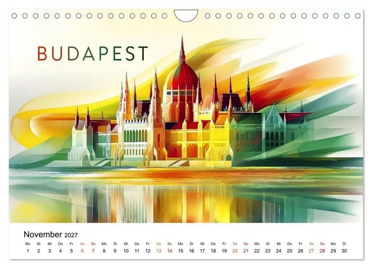 Produktbild: City Colors Europa - Die bunte St&auml;dte Kollektion (Wandkalender 2027 DIN A4 quer), CALVENDO Monatskalender