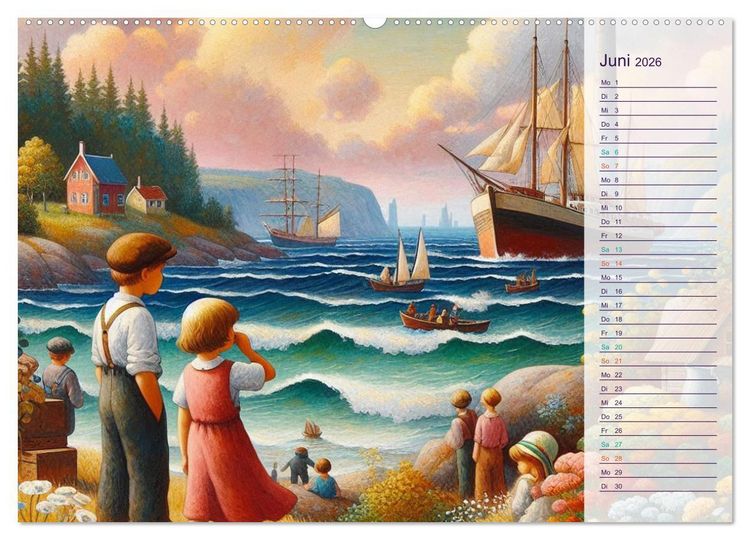Produktbild: KINDERLAND (hochwertiger Premium Wandkalender 2026 DIN A2 quer), Kunstdruck in Hochglanz