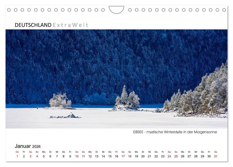 Produktbild: Wei&szlig;blaue Impressionen vom Eibsee (Wandkalender 2026 DIN A4 quer), CALVENDO Monatskalender