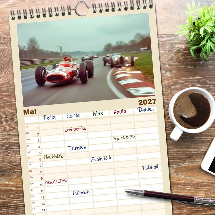 Produktbild: Familienplaner 2027 - Formel 1 in den sechziger Jahren mit 5 Spalten (Wandkalender, 21 x 45 cm) CALVENDO