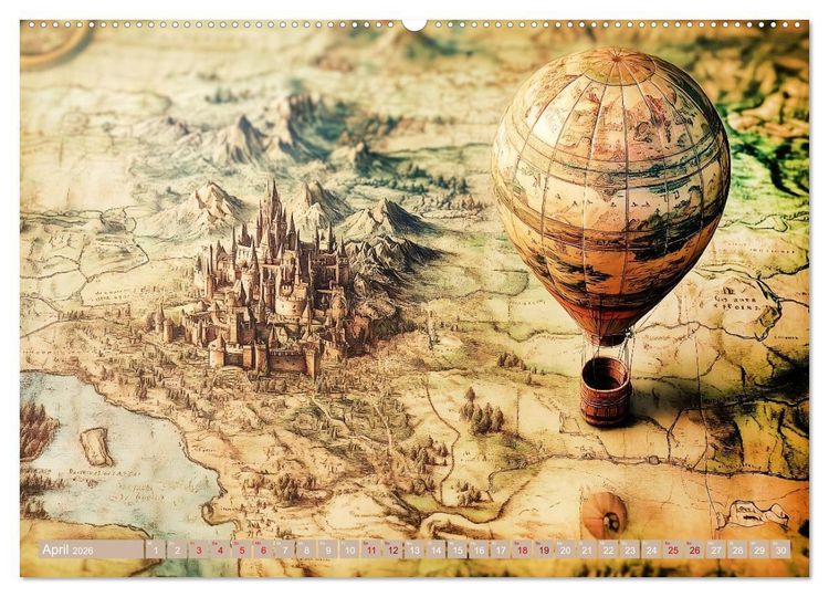 Produktbild: Geheimnisvolle Landkarten (Wandkalender 2026 DIN A2 quer), CALVENDO Monatskalender