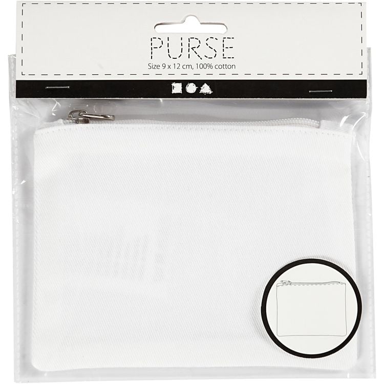 Produktbild: Creativ Company Geldb&ouml;rse/Tasche, Gr&ouml;&szlig;e 9x12 cm, 210 g, Wei&szlig;, 1 Stk