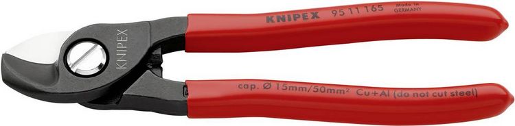Produktbild: Knipex 95 11 165 Kabelschere Geeignet f&uuml;r (Abisoliertechnik) Alu- und Kupferkabel, ein- und mehrdr&auml;htig 15 mm 50 mm&sup2; 0