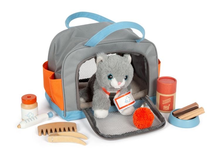 Produktbild: Katze mit Tasche und Pflege-Set