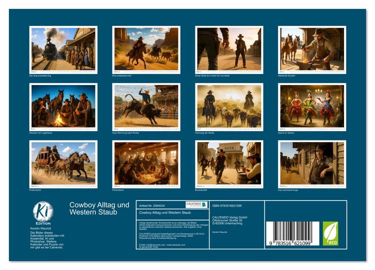 Produktbild: Cowboy Alltag und Western Staub (Wandkalender 2026 DIN A4 quer), CALVENDO Monatskalender