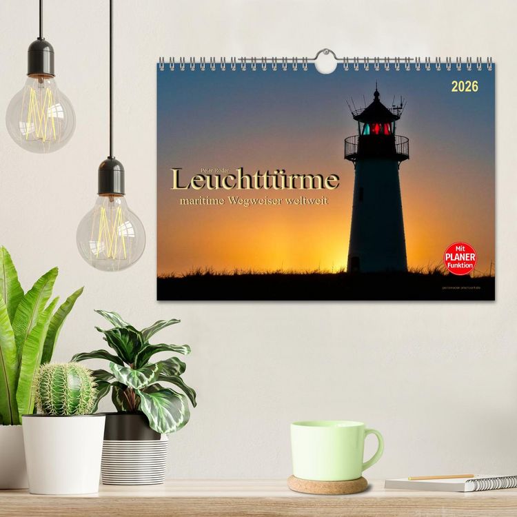 Produktbild: Leuchtt&uuml;rme - maritime Wegweiser weltweit (Wandkalender 2026 DIN A4 quer), CALVENDO Monatskalender