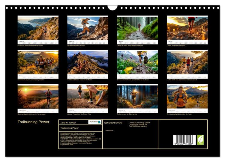 Produktbild: Trailrunning Power (Wandkalender 2026 DIN A3 quer), CALVENDO Monatskalender