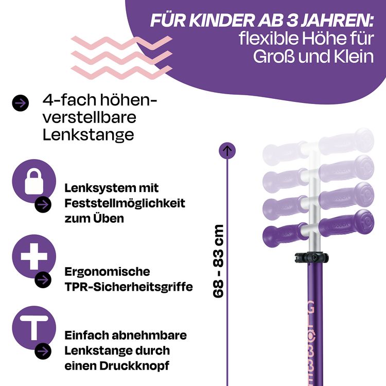 Produktbild: GLOBBER PRIMO FOLDABLE PLUS LIGHTS lila-