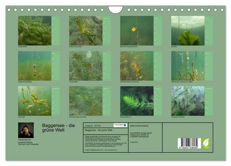 Produktbild: Baggersee - die gr&uuml;ne Welt (Wandkalender 2026 DIN A4 quer), CALVENDO Monatskalender