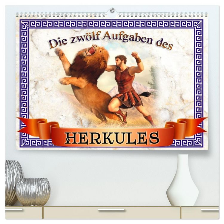 Produktbild: Die zw&ouml;lf Aufgaben des Herkules (hochwertiger Premium Wandkalender 2026 DIN A2 quer), Kunstdruck in Hochglanz