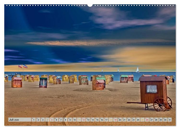 Produktbild: Strandvergn&uuml;gen - an Nordsee und Ostsee (Wandkalender 2026 DIN A2 quer), CALVENDO Monatskalender
