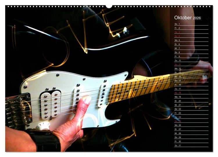 Produktbild: Rockgitarren Power (hochwertiger Premium Wandkalender 2026 DIN A2 quer), Kunstdruck in Hochglanz