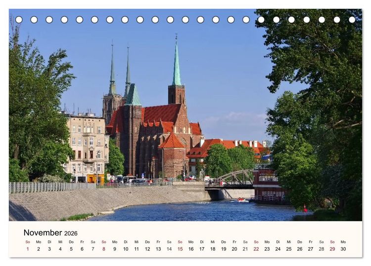 Produktbild: Die Dominsel - Historisches Zentrum der Stadt Breslau (Tischkalender 2026 DIN A5 quer), CALVENDO Monatskalender