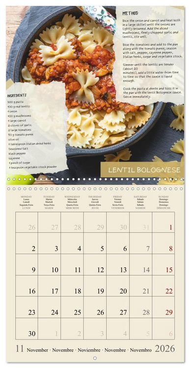 Produktbild: vegan indulgences - one plant-based recipe for each month (Wall Calendar 2026 12 &times; 12 Inch) CALVENDO 12 Month Wall Calendar