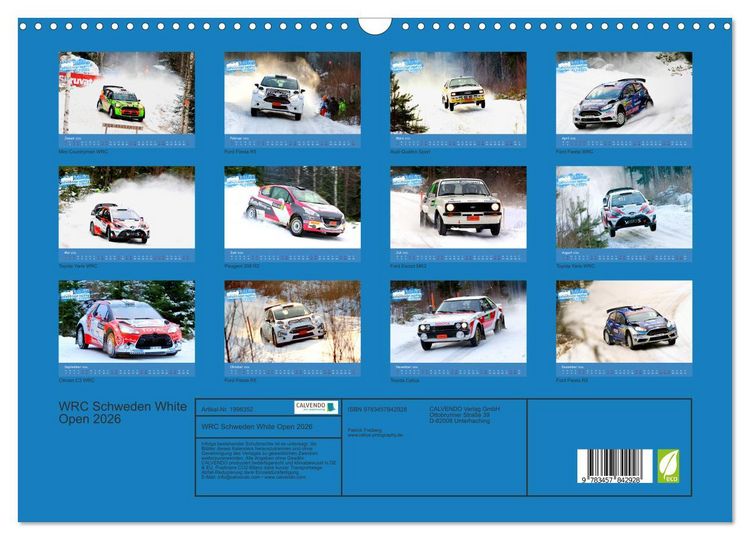 Produktbild: WRC Schweden White Open 2026 (Wandkalender 2026 DIN A3 quer), CALVENDO Monatskalender